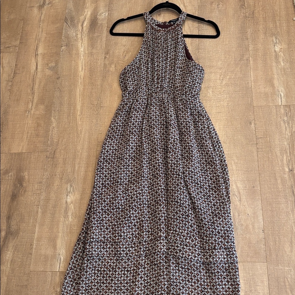 Madewell halter high neck midi geometric print dress